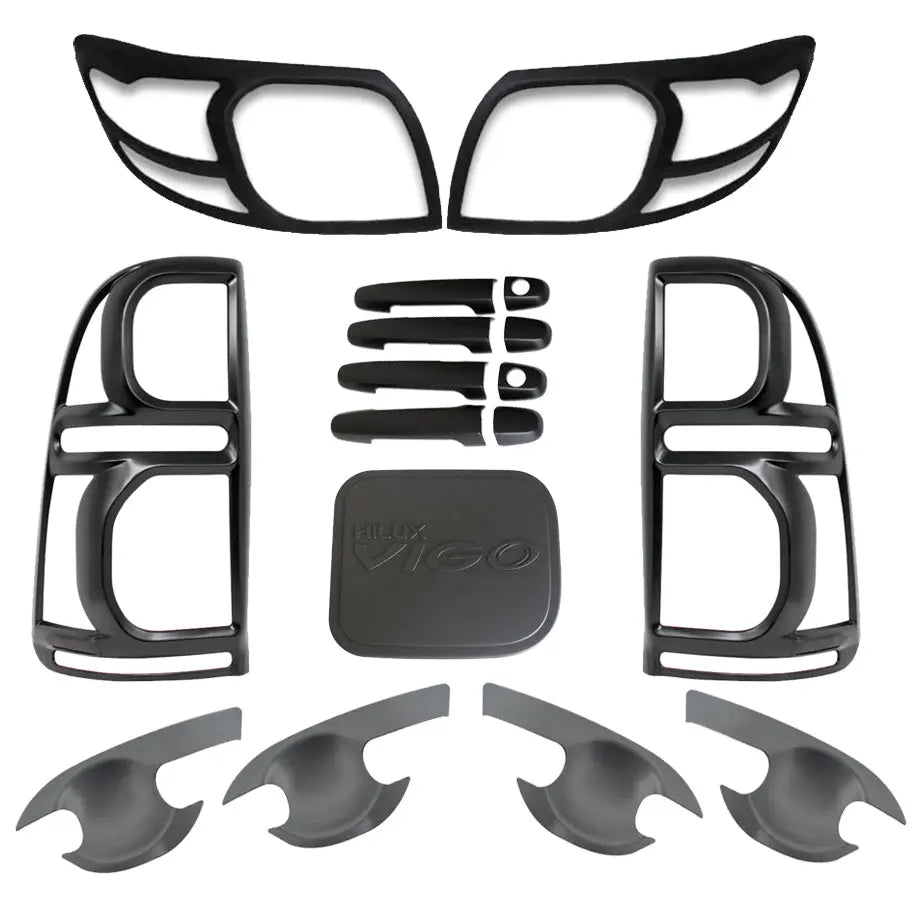 Suitable To Fit - Toyota Hilux (12-15) Matte Black Accessories Kit (17-Piece) Max Motorsport