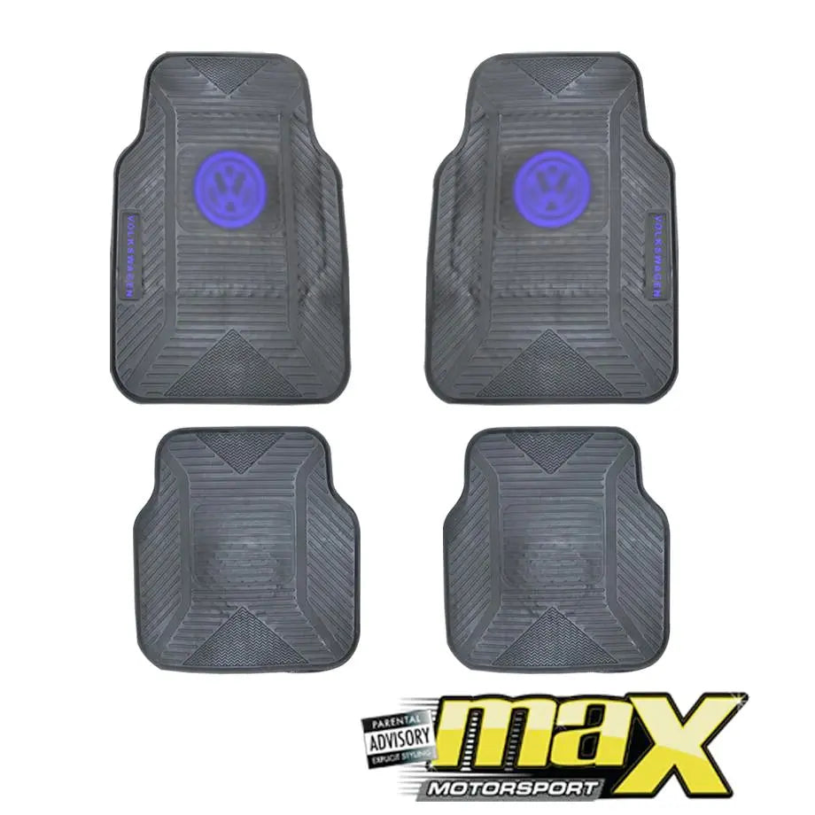 Suitable To Fit - VW 4-Piece Rubber Car Mats (Blue) maxmotorsports