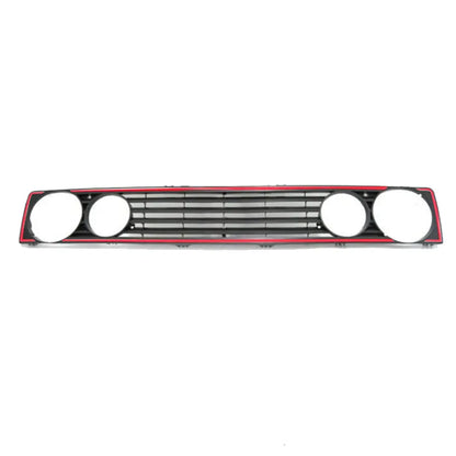 Suitable To Fit - VW Golf 1 Double Headlight De-badge Grille With Red Trim maxmotorsports