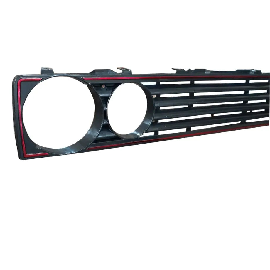 Suitable To Fit - VW Golf 1 Double Headlight De-badge Grille With Red Trim maxmotorsports