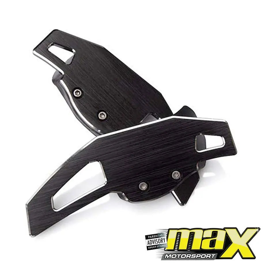 Suitable To Fit - VW Golf 6 Brush Aluminium Black Paddle Shift Extensions maxmotorsports