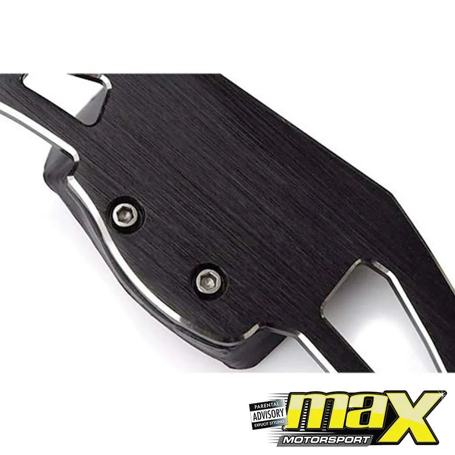 Suitable To Fit - VW Golf 6 Brush Aluminium Black Paddle Shift Extensions maxmotorsports