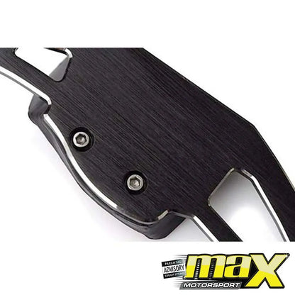 Suitable To Fit - VW Golf 6 Brush Aluminium Black Paddle Shift Extensions maxmotorsports