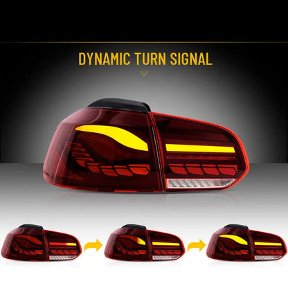Suitable To Fit - VW Golf 6 CS Style OLED Sequential Smoked Red Taillights Max Motorsport