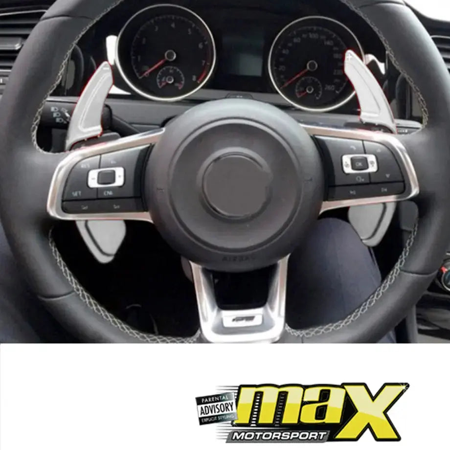 Suitable To Fit - VW Golf 6 DSG Aluminium Paddle Shift Extension (Silver) maxmotorsports