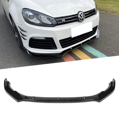 Suitable To Fit - VW Golf 6R Gloss Black 3-Piece Plastic Front Spoiler Max Motorsport