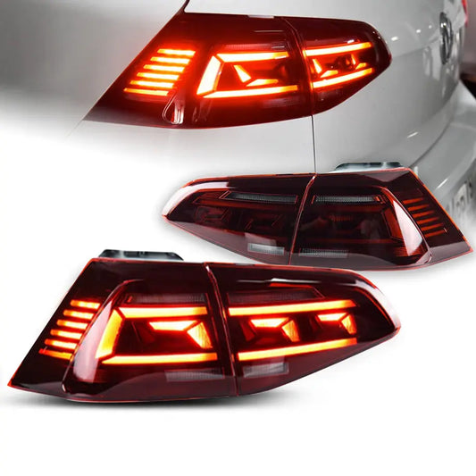 Suitable To Fit - VW Golf 7 / 7.5 IQ Style Smoked Red LED Sequential Taillights Max Motorsport