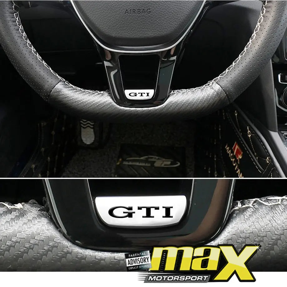 Suitable To Fit - VW Golf 7 / Polo 7- GTI Logo Aluminum Steering Wheel Insert maxmotorsports