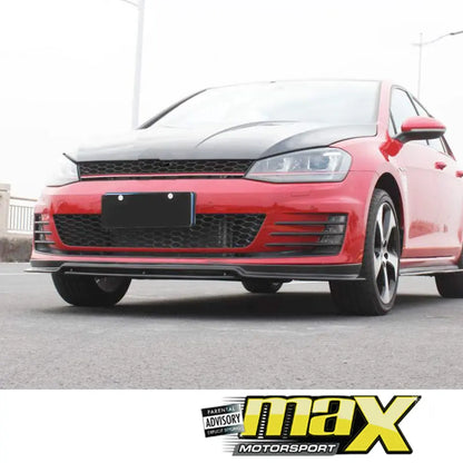 Suitable To Fit - VW Golf 7 GTI / R Carbon Fibre 2-Piece Front Spoiler maxmotorsports