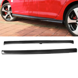 Suitable To Fit - VW Golf 7 GTI Maxton Style Gloss Black Side Skirts Max Motorsport