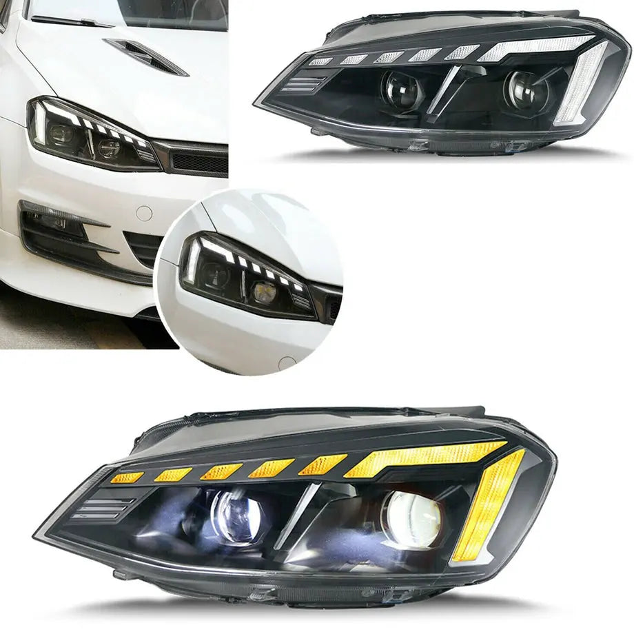 Suitable To Fit - VW Golf 7 LED Projector Headlight - Audi Style Max Motorsport