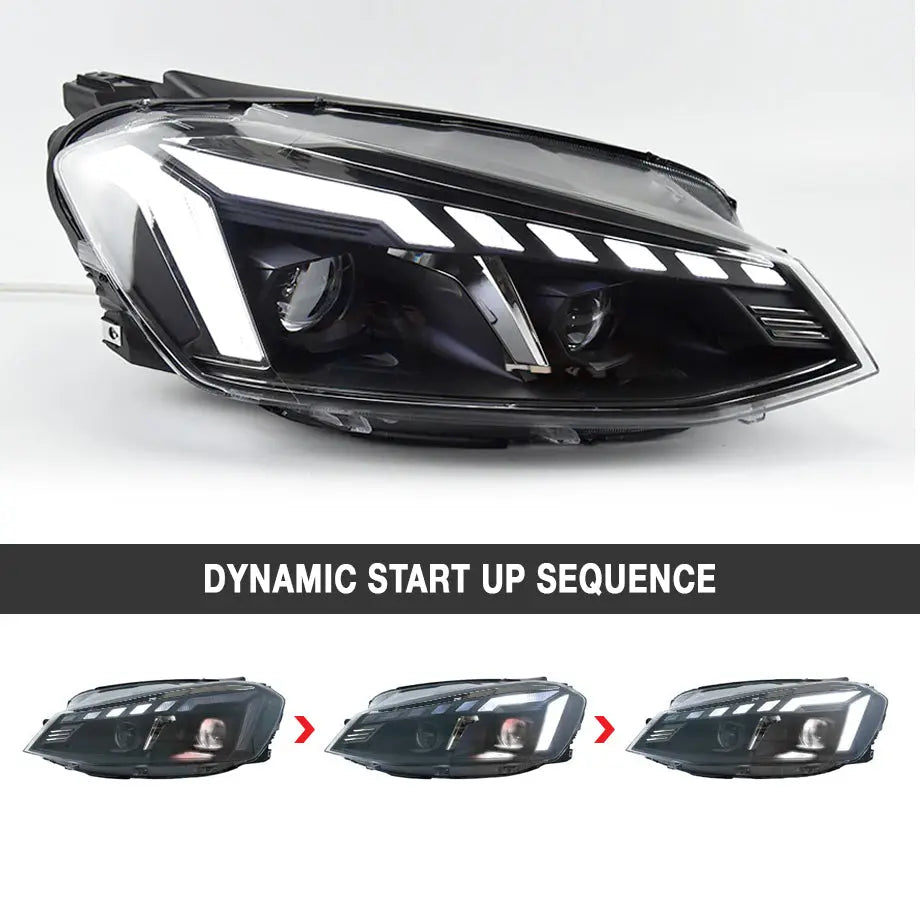Suitable To Fit - VW Golf 7 LED Projector Headlight - Audi Style Max Motorsport