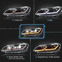 Suitable To Fit - VW Golf MK7 - Golf 7.5 GTI Style Upgrade Headlight