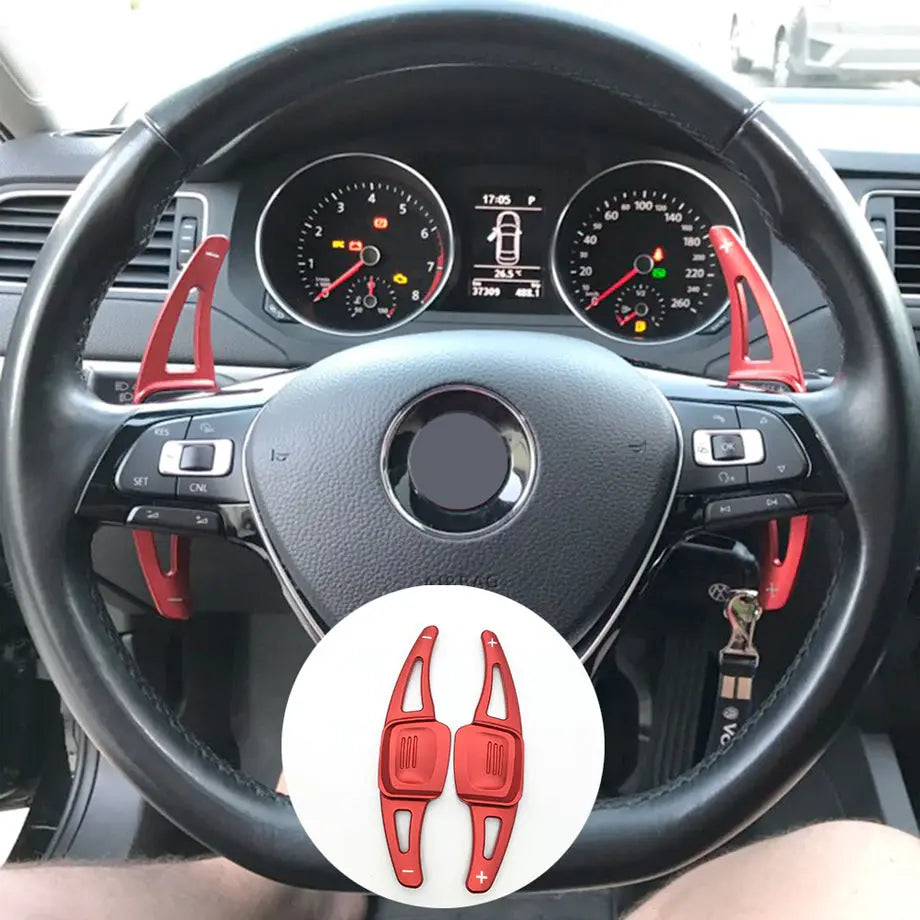 Suitable To Fit - VW Golf 7 TSI Aluminum Paddle Shift Extensions (Red) maxmotorsports