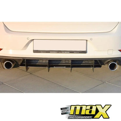Suitable To Fit - VW Golf 7.5 GTI Matte Black Maxton Style Diffuser maxmotorsports