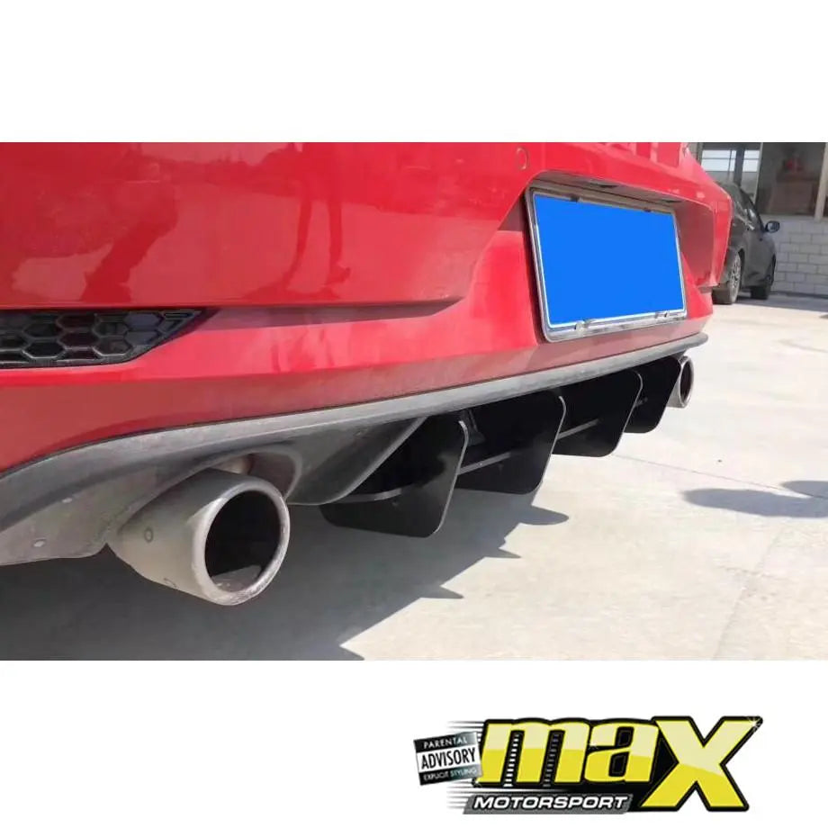 Suitable To Fit - VW Golf 7.5 GTI Matte Black Maxton Style Diffuser maxmotorsports