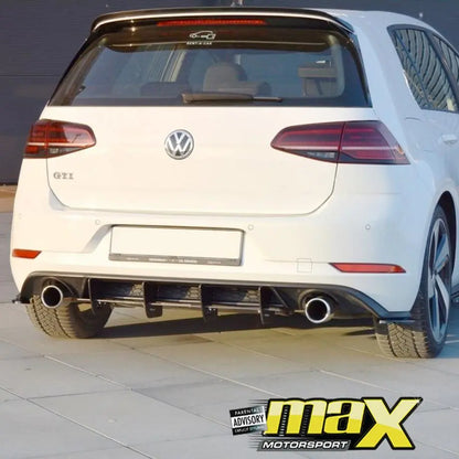Suitable To Fit - VW Golf 7.5 GTI Matte Black Maxton Style Diffuser maxmotorsports