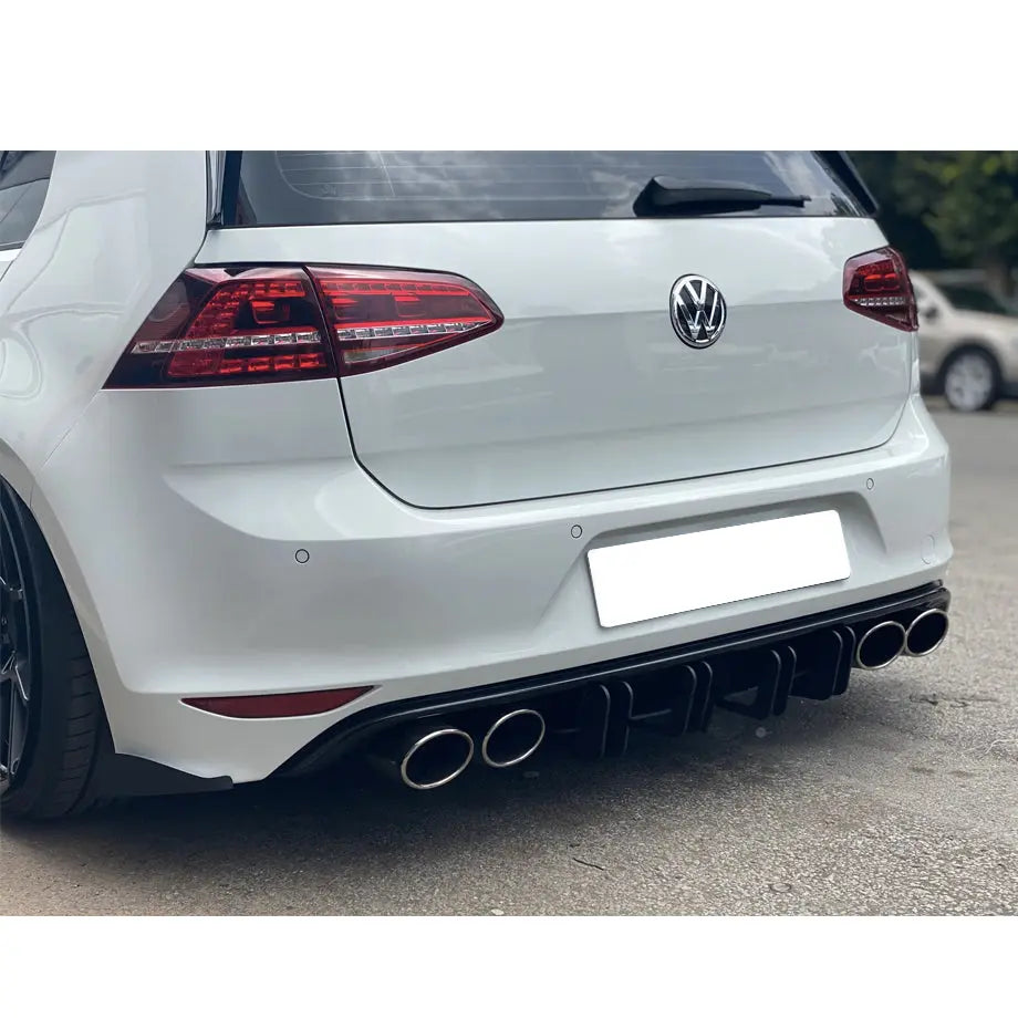 Suitable To Fit - VW Golf 7.5R Matte Black Double Slat Maxton Style Diffuser maxmotorsports