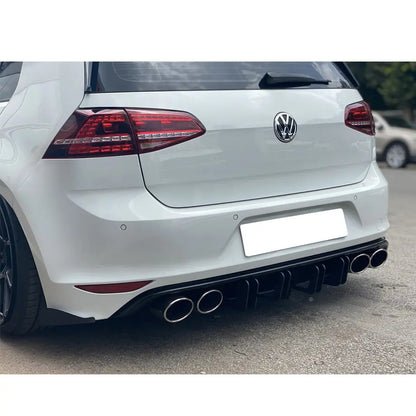 Suitable To Fit - VW Golf 7.5R Matte Black Double Slat Maxton Style Diffuser maxmotorsports