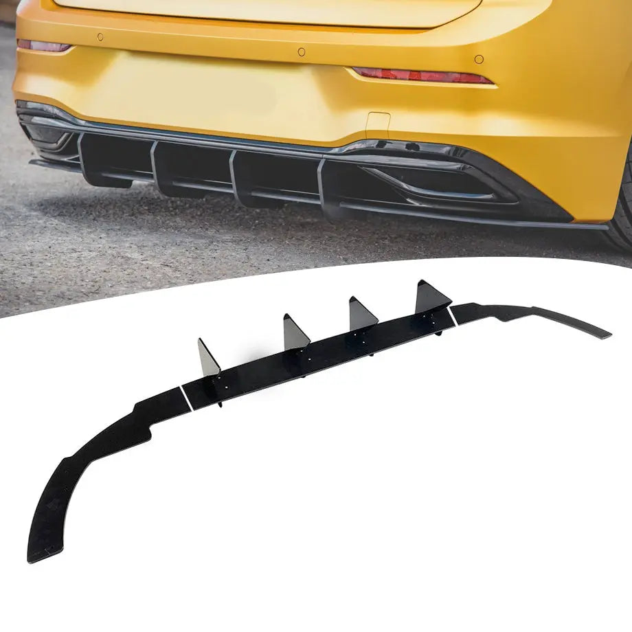 Suitable To Fit - VW Golf 8 Gloss Black Maxton Style Rear Diffuser (21-On) Max Motorsport