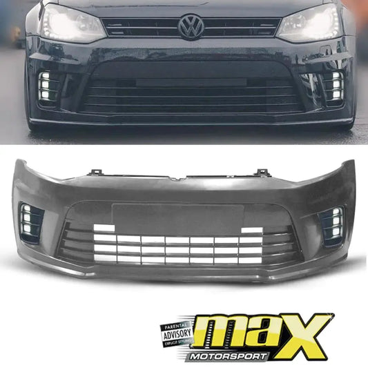 Suitable To Fit - VW Polo 6 WRC Style Plastic Front Bumper Upgrade With Fogs maxmotorsports