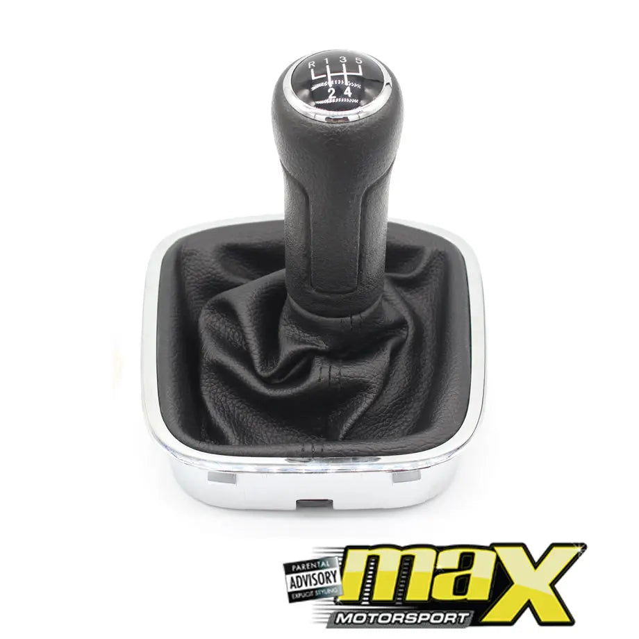 Suitable To Fit - VW Polo 6C  Leather Gear Knob + Boot Cover (5 Speed) maxmotorsports