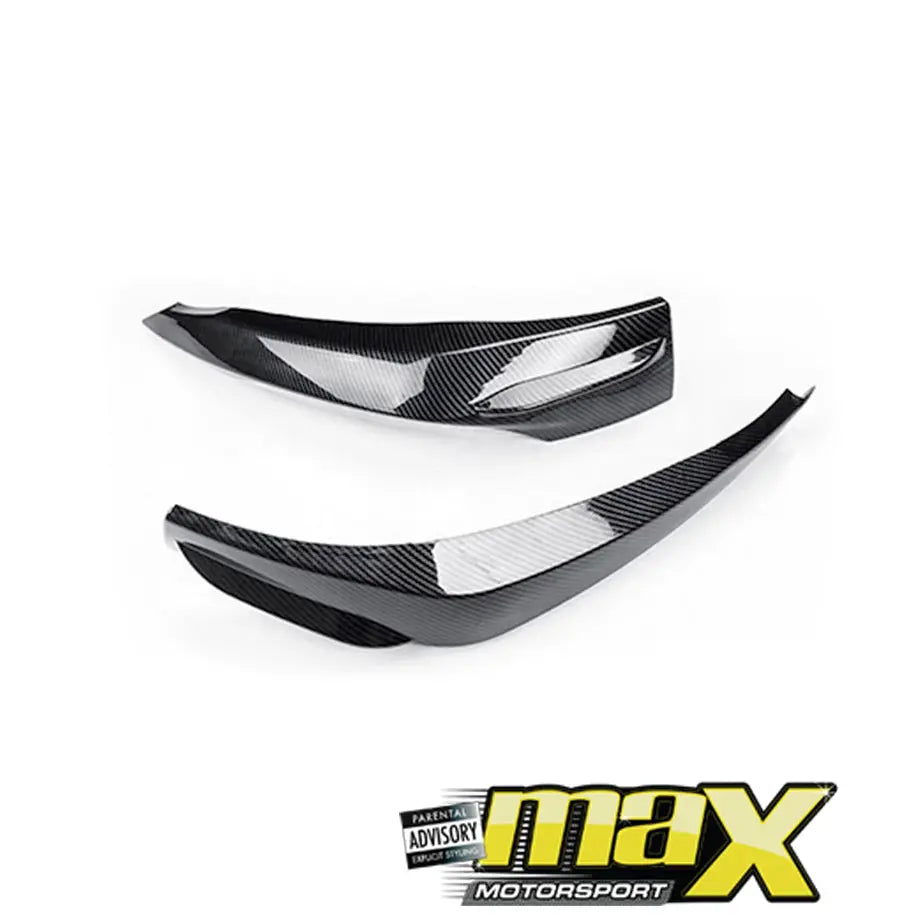 Suitable To Fit - VW Polo 8 AW Non GTI (19-On) Carbon Look Plastic Front Splitters maxmotorsports