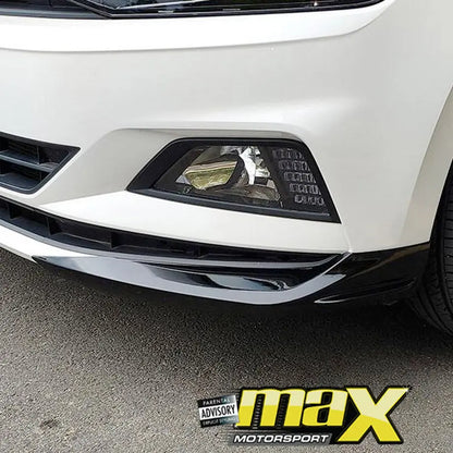 Suitable To Fit - VW Polo 8 AW Non GTI (19-On) Gloss Black Plastic Front Splitters maxmotorsports