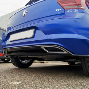 Suitable To Fit - VW Polo 8 AW (18-On) Gloss Black R-Line Style Rear Diffuser maxmotorsports
