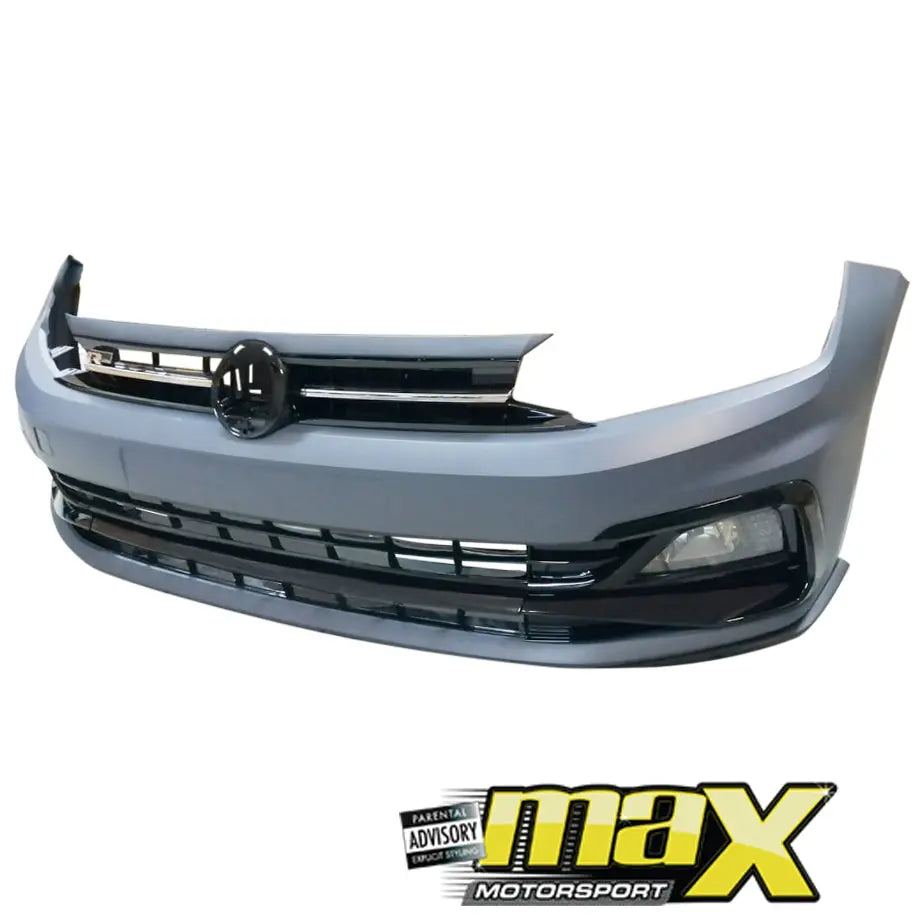 Suitable To Fit - VW Polo 8 AW (18-On) R-Line Style Plastic Front Bumper Upgrade Max Motorsport