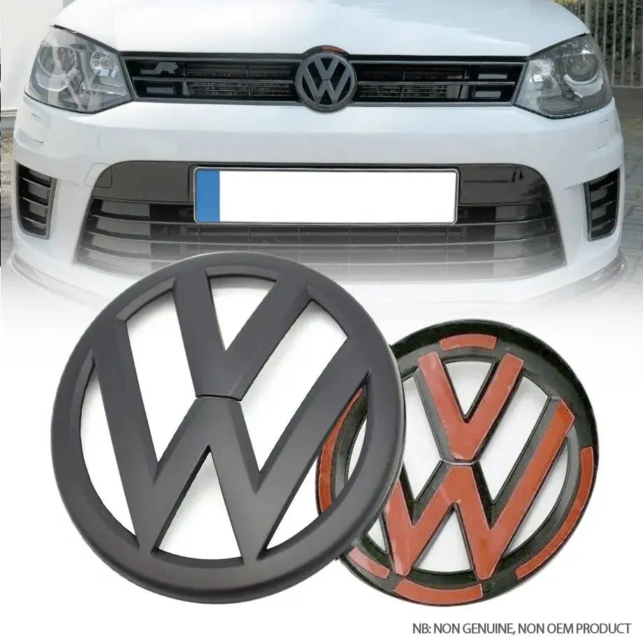 Suitable To Fit - VW Polo (14-18) Matte Black Stick On Emblem Badge (Pair) maxmotorsports