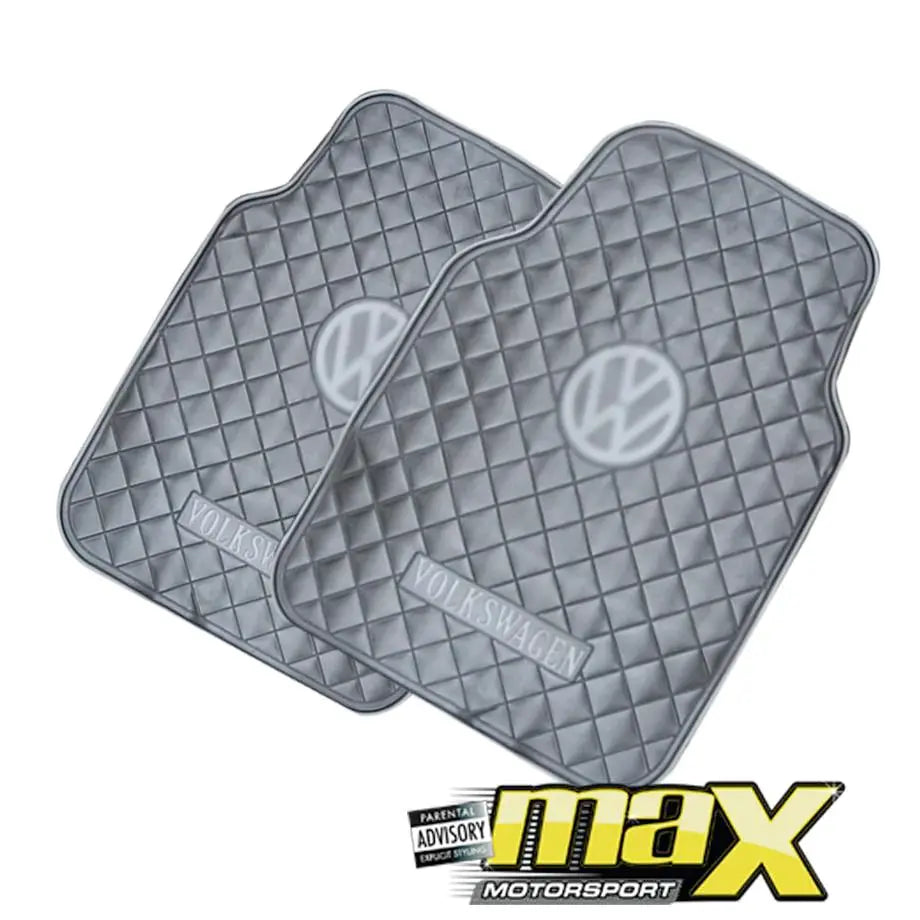 Suitable To Fit - VW Rubber Car Mats 4-Piece (Grey) maxmotorsports