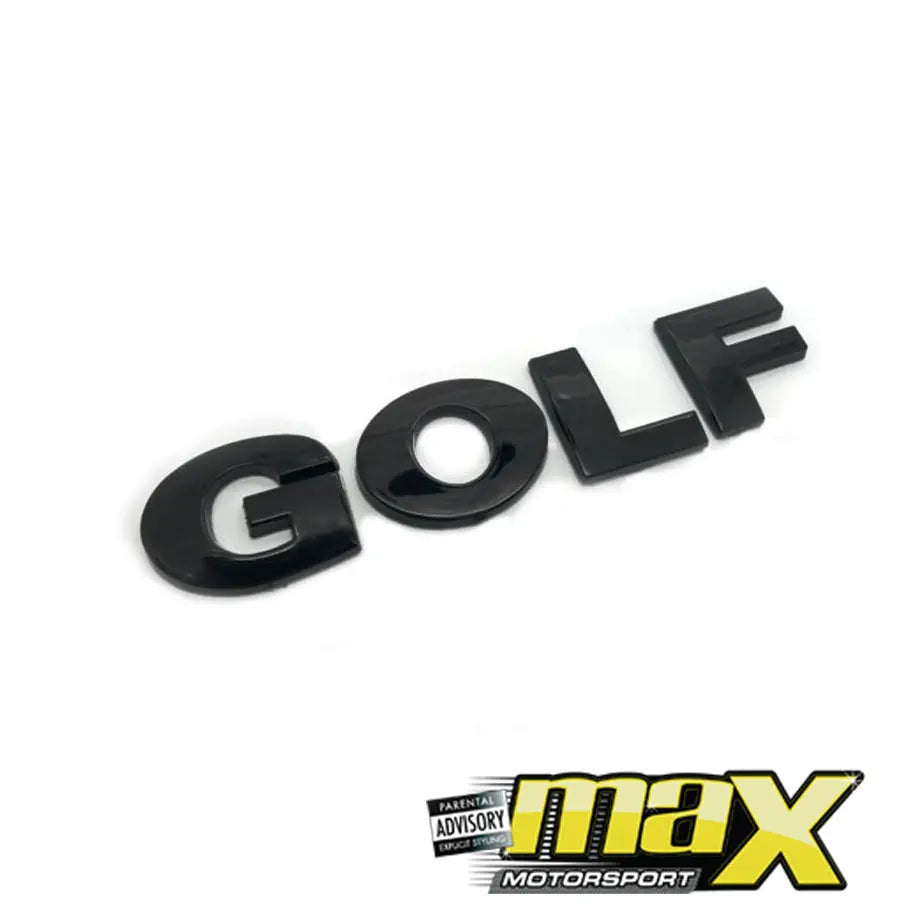 Suitable To Fit- VW Golf Black Lettering Badge Max Motorsport