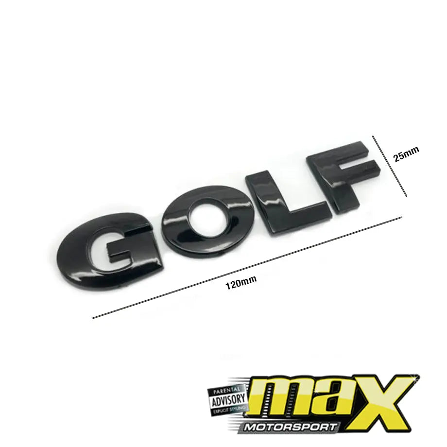 Suitable To Fit- VW Golf Black Lettering Badge Max Motorsport