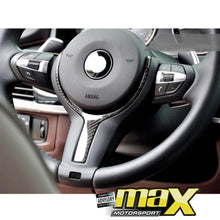 Load image into Gallery viewer, Suitable To Fit BM F30, F31, F32, F06, F12, F13, F15 Carbon Fibre Steering Wheel Insert maxmotorsports
