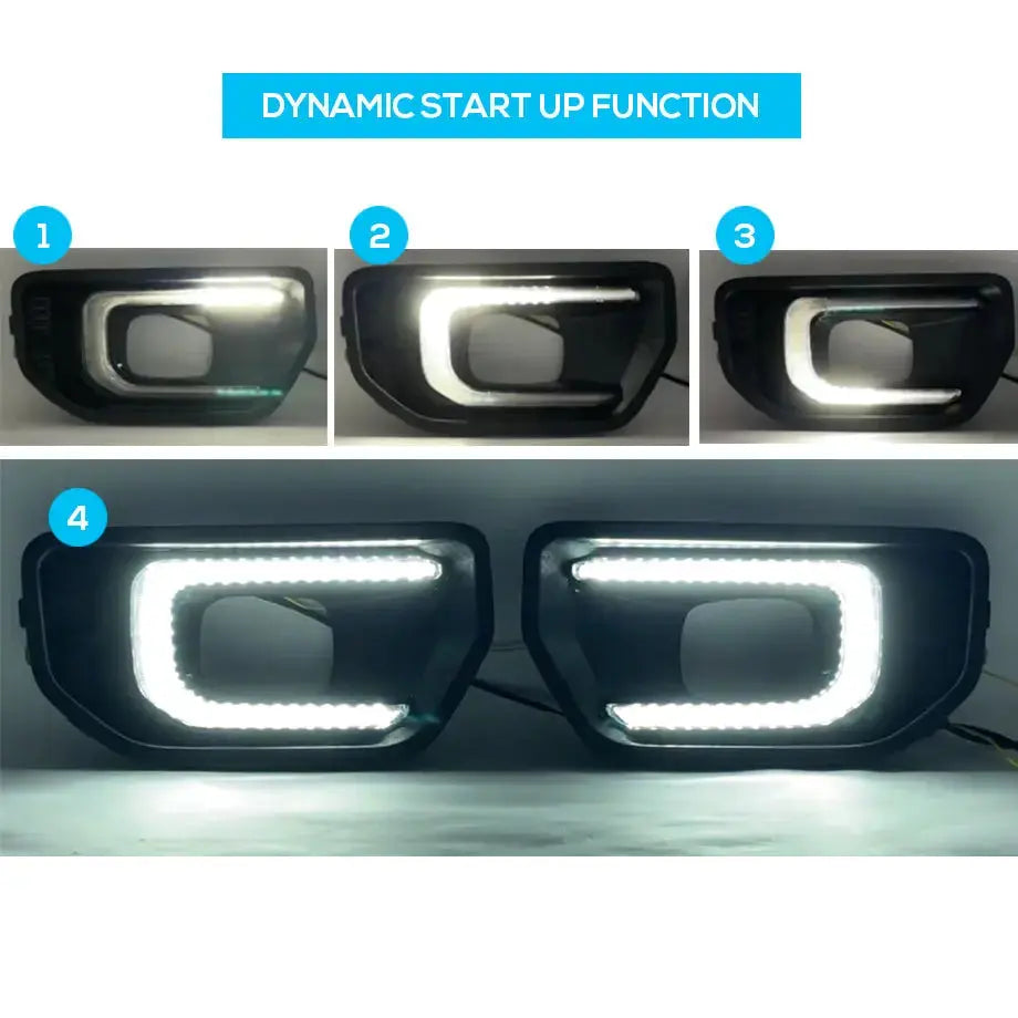 Suitable To Fit - Ranger Next Gen XL / XLT (22-On) Dual Function DRL LED Fog Light Surrounds (Copy) Max Motorsport