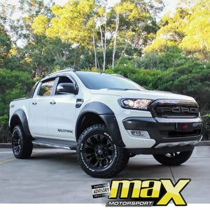 Suitable To Fit Ranger T7 (16-On) Matte Black Plastic Side Wheel Arch Kit (Smooth Studded) maxmotorsports