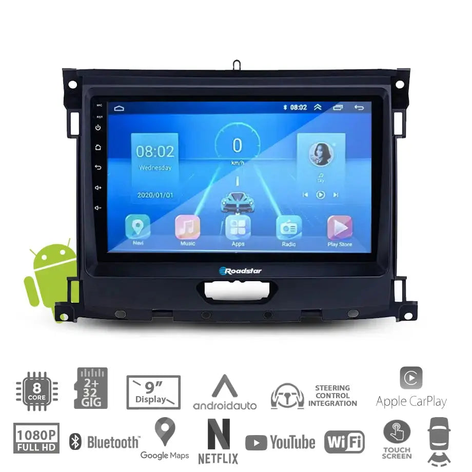 Suitable To Fit Ranger T7 (2018-2021) - 9 Inch Roadstar Android Entertainment & GPS System Roadstar