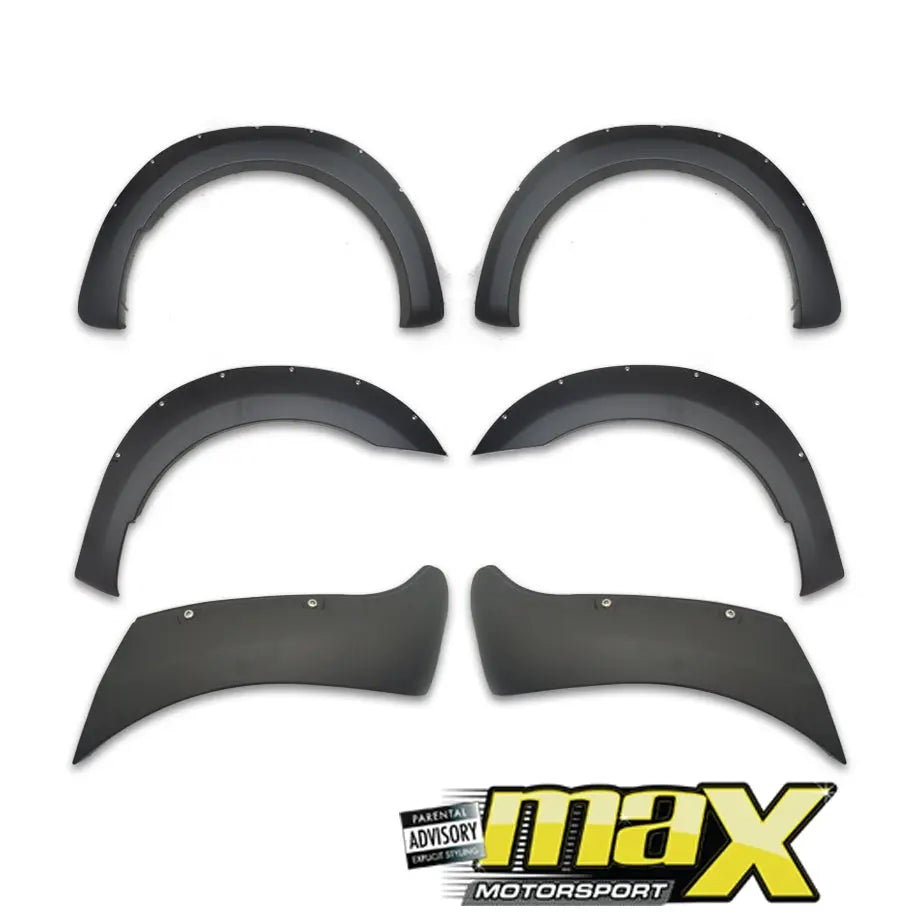 Suitablle To Fit Ranger T7 (16-19) 9 Inch Matte Black Smooth Studded Plastic Wheel Arch Kit maxmotorsports
