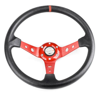 T-Horn Drift Style Steering Wheel - Red Max Motorsport