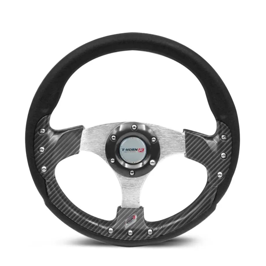 T-Horn Racing Style Steering Wheel - Carbon Look Max Motorsport