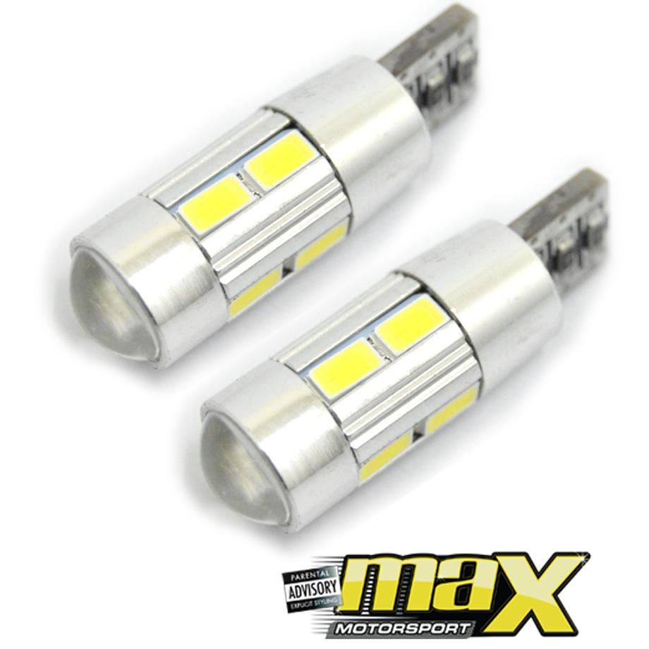 T10 10 SMD Parklight Bulbs With Cancellers maxmotorsports