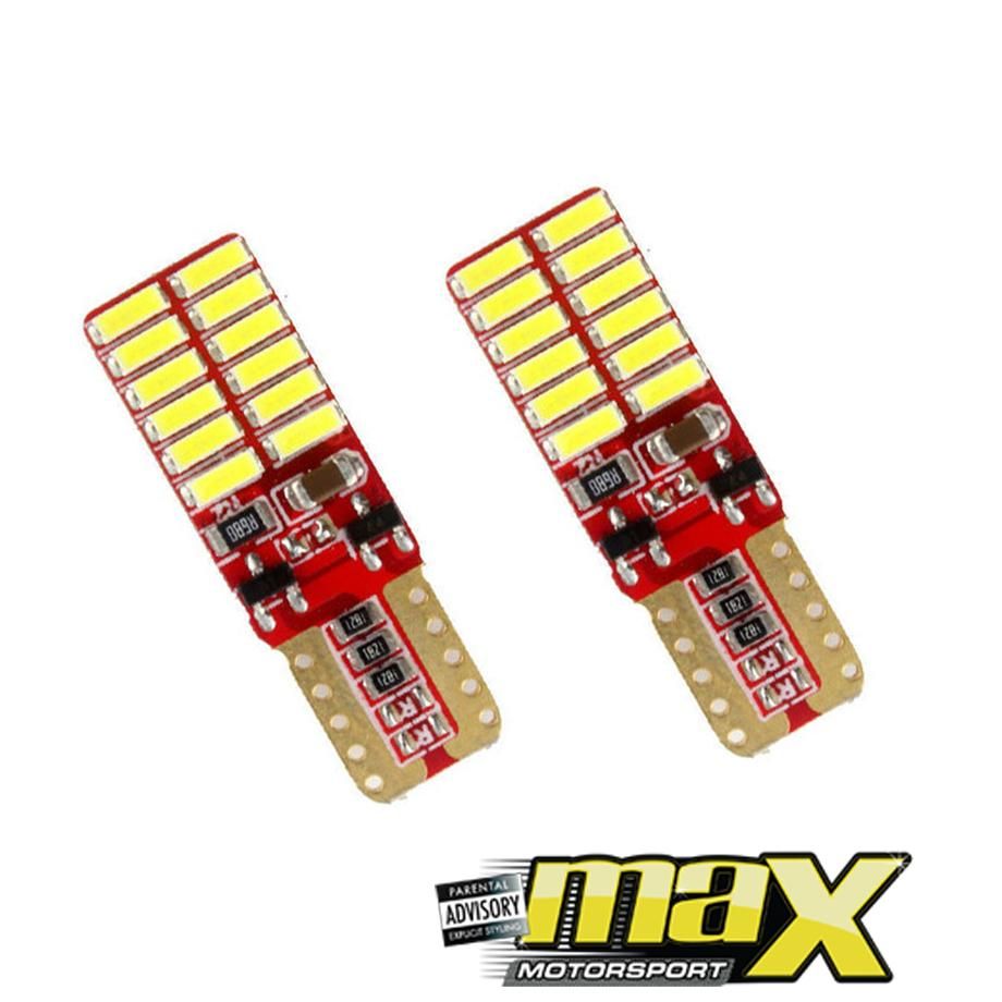T10 24 SMD Wedge Type LED Ice White Park Lights With Canbus maxmotorsports