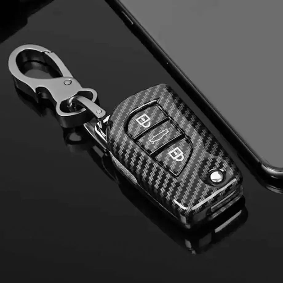 Toyota 3-Button Carbon Look Key Case Cover With Key Ring Max Motorsport