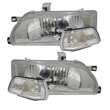 Load image into Gallery viewer, Toyota Corolla Crystal Headlights With Corner Lamps (Chrome) (93-96) maxmotorsports

