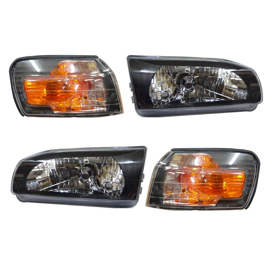 Toyota Corolla RSI Black Crystal Headlights With Corner Lamps (96-98) Max Motorsport