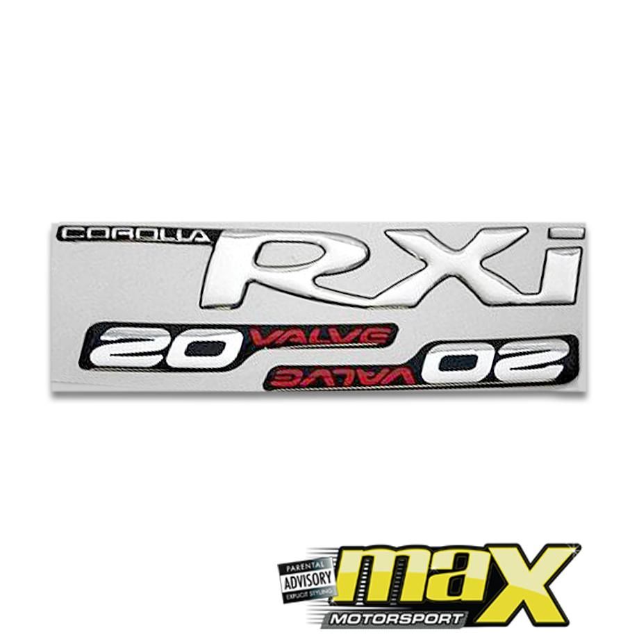 Toyota Corolla RXI 3 Piece Sticker Pack maxmotorsports