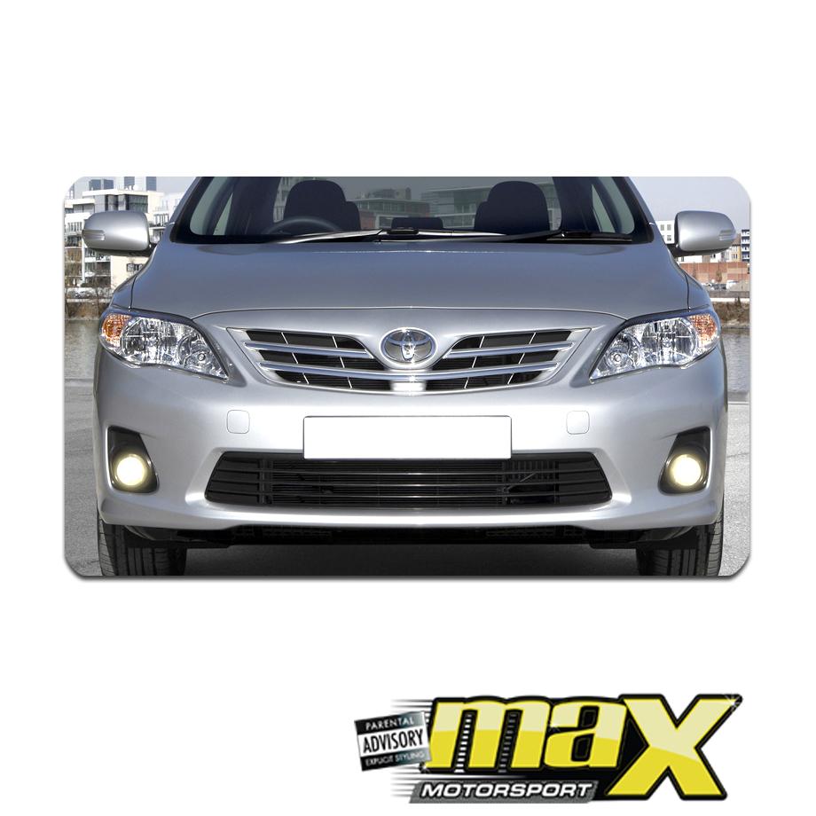 Compatible 2011-2013 Toyota Corolla Front Bumper Grille And Fog Light Set – Halogen Lamps With Housing