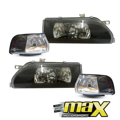 Toyota E8/E9 (93-96) Crystal Black Headlight with Corner Lamps maxmotorsports