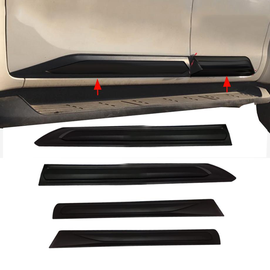 Toyota Fortuner Matte Black Door Mouldings (16-On) maxmotorsports